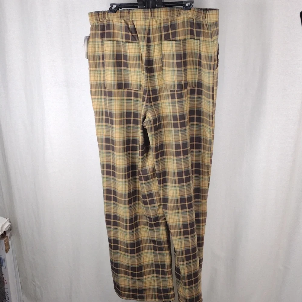 BP Everyday Plaid High Rise Pants In Brown Claire Plaid Size 1X = 18  (16W) NWT - Picture 10 of 12